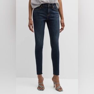 Rag & Bone Cate Mid-Rise Skinny Ankle Jeans Raw Hem